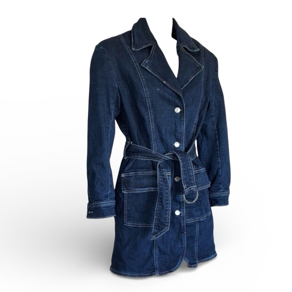 Pilcro jean jacket, Women's, XSP, blue, EUC, pockets, lined, belt, Denim.